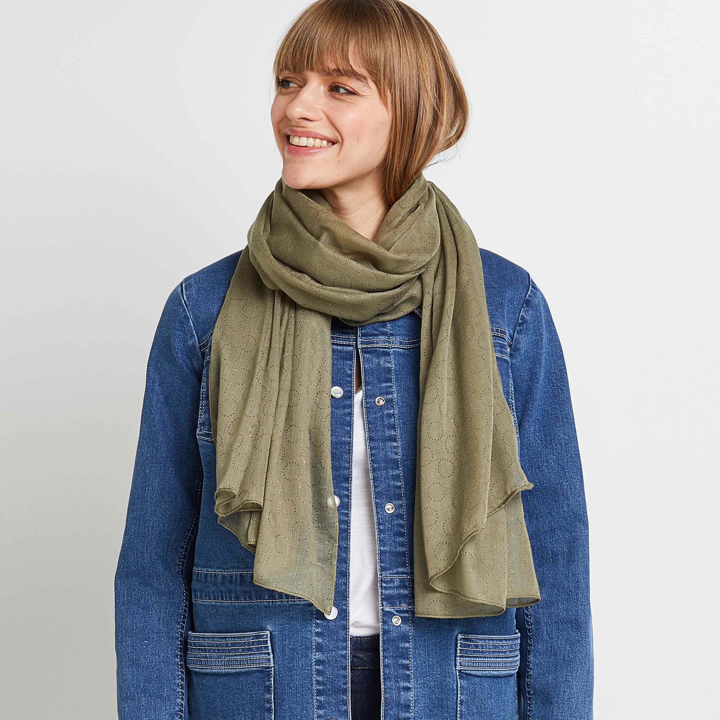 Etole à motifs femme - KAKI