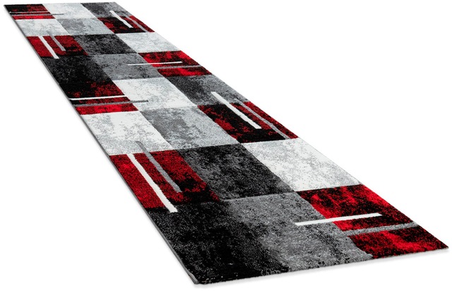 Paco Home Läufer »Diamond 663« rechteckig 18 mm Höhe Teppich-Läufer, Kurzflor, Karo Muster, 3D-Design