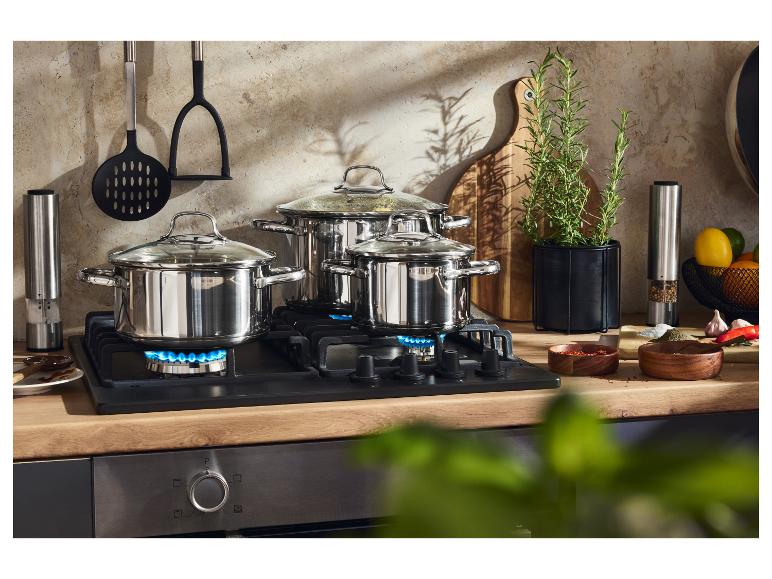 Set van 3 RVS kookpannen