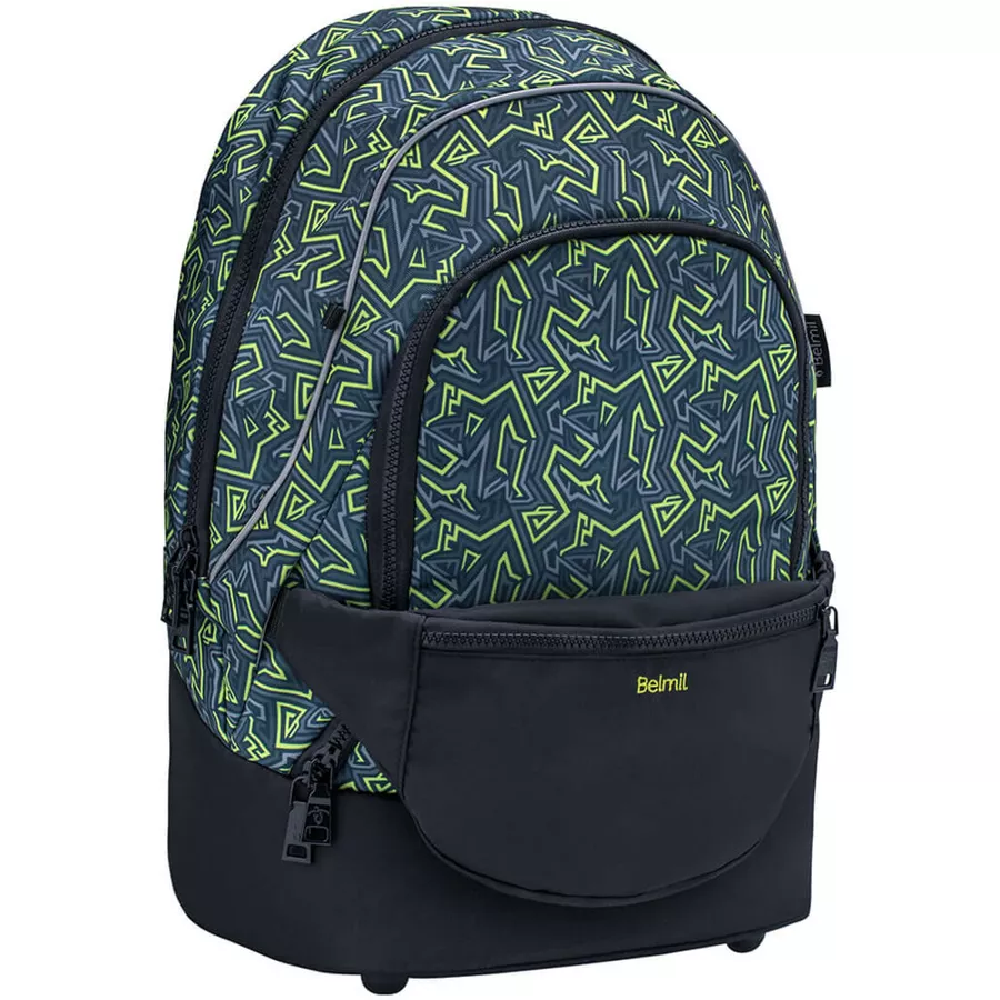 Belmil Schulrucksack 2-IN-1 Schulrucksack & Gürteltasche Iguana
