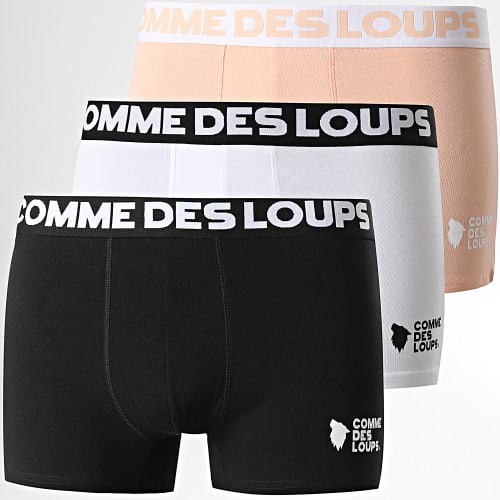 Lot De 3 Boxers Classic Noir Blanc Rose