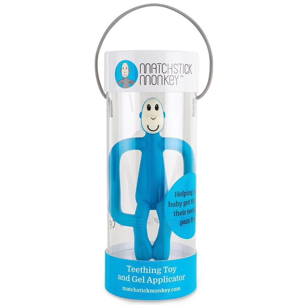 Matchstick Monkey Beißring und Gelapplikator Blau