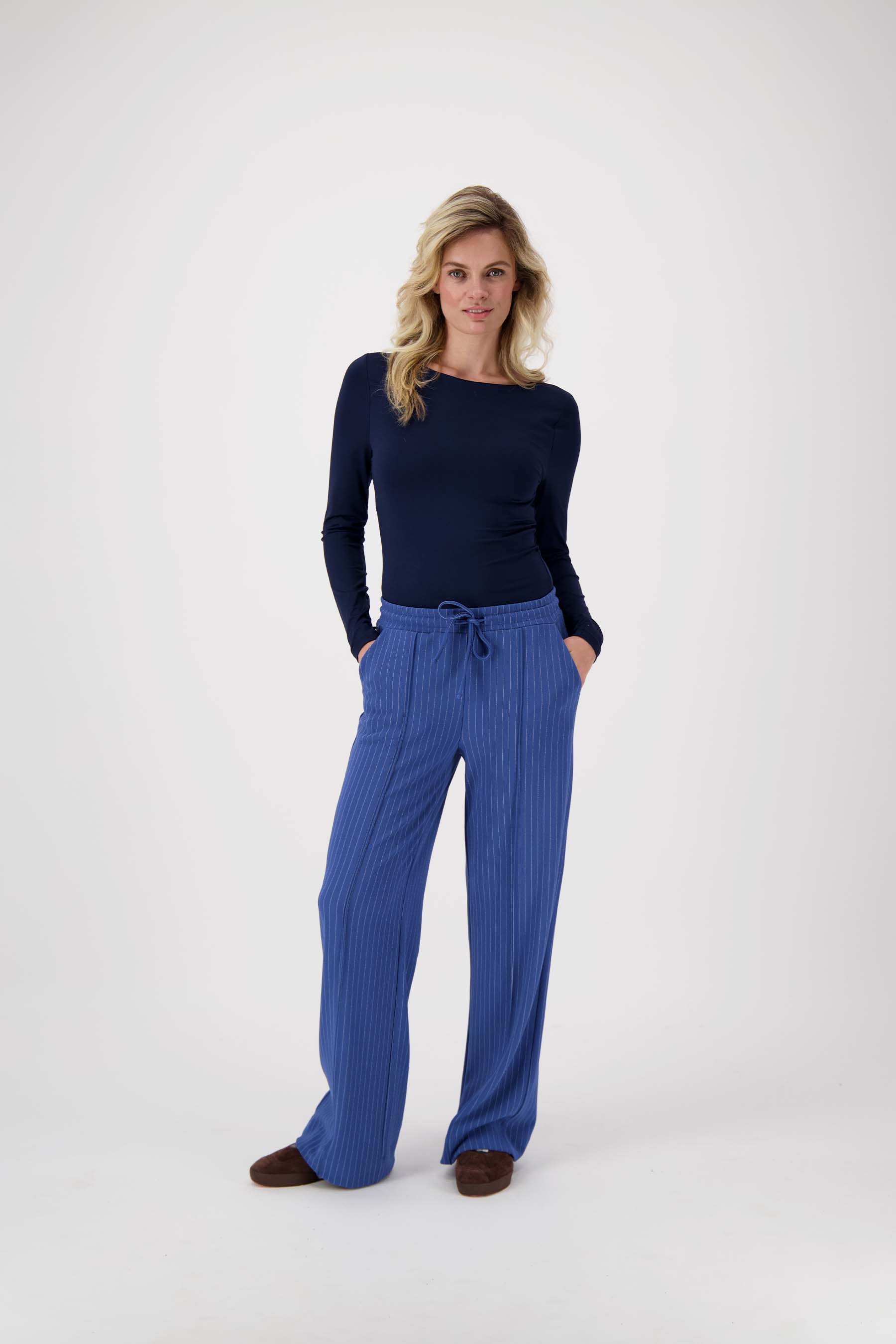 broek met krijtstreep print