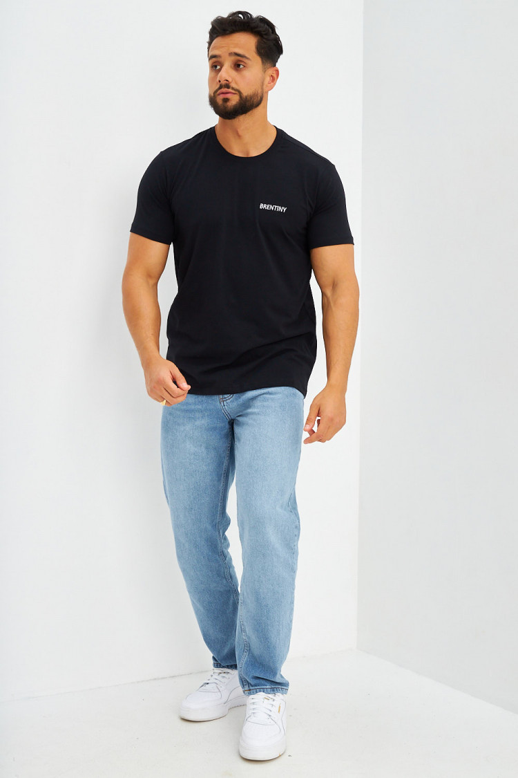 T-shirt basique logo Brentiny brodé noir