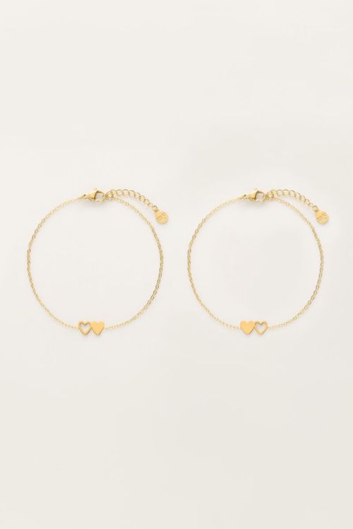 Armbanden set twee hartjes