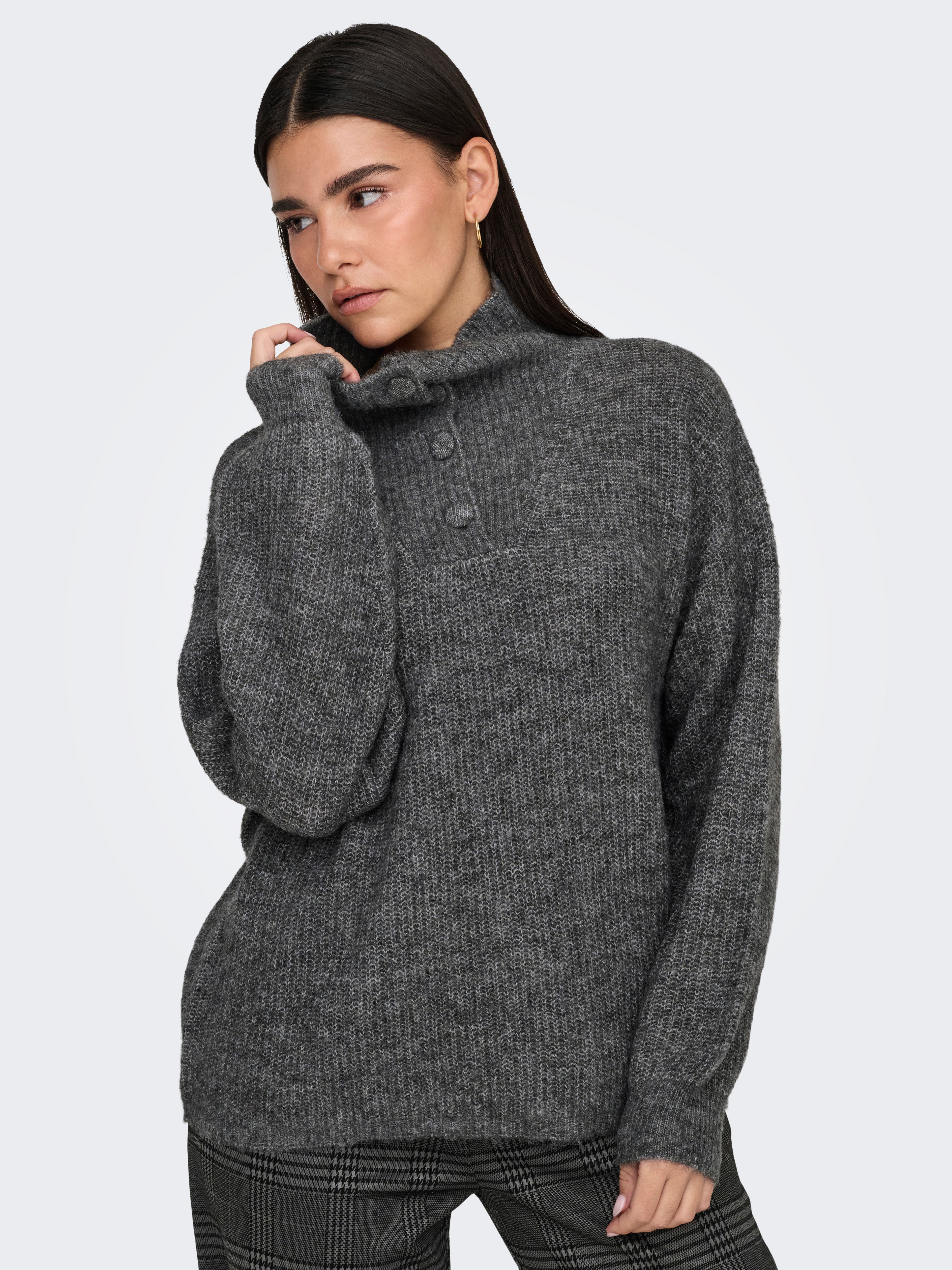 JDYINGEBORG Strickpullover Dark Grey Melange