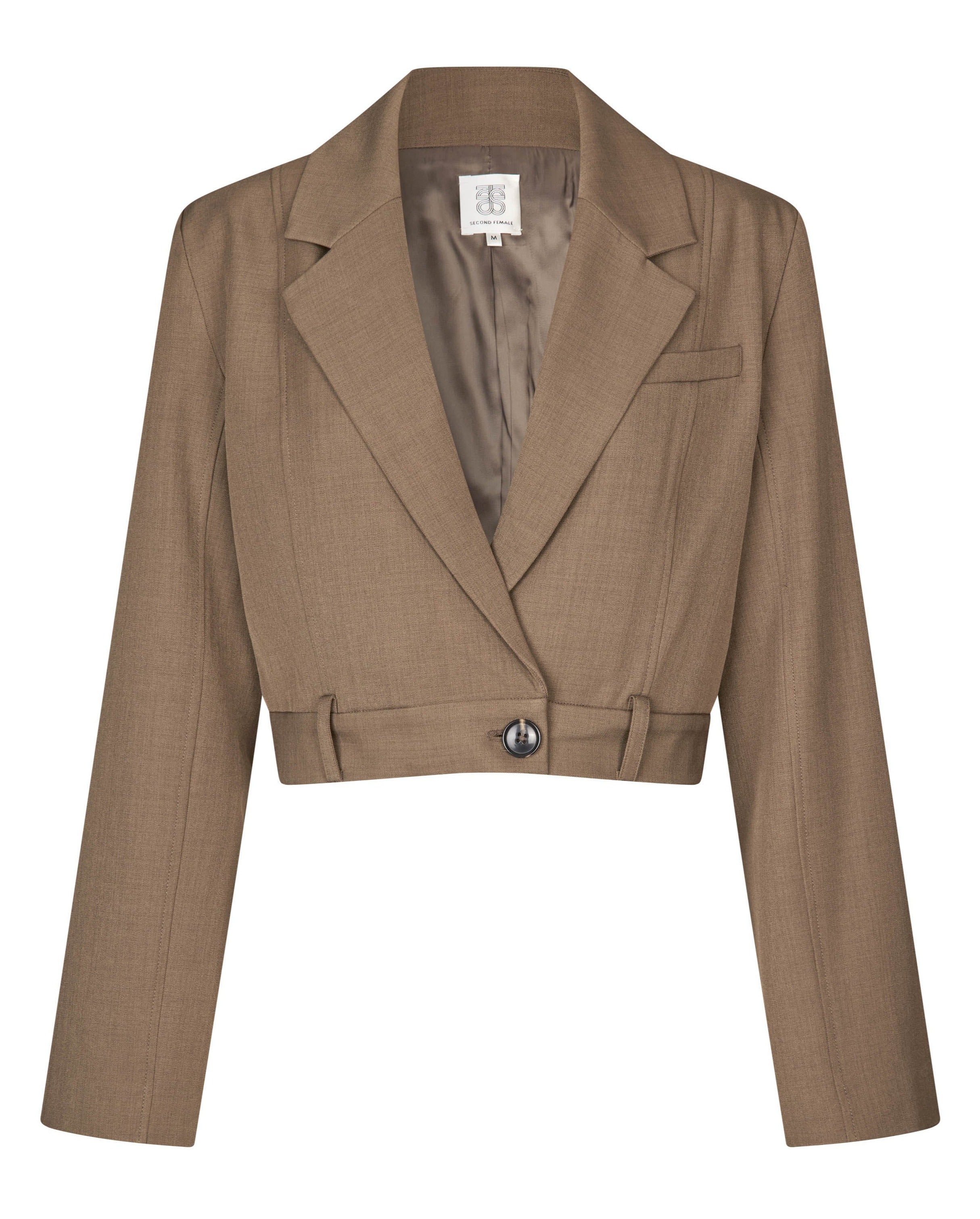 Second Female  Carly Cropped blazer - Chocolate Chip