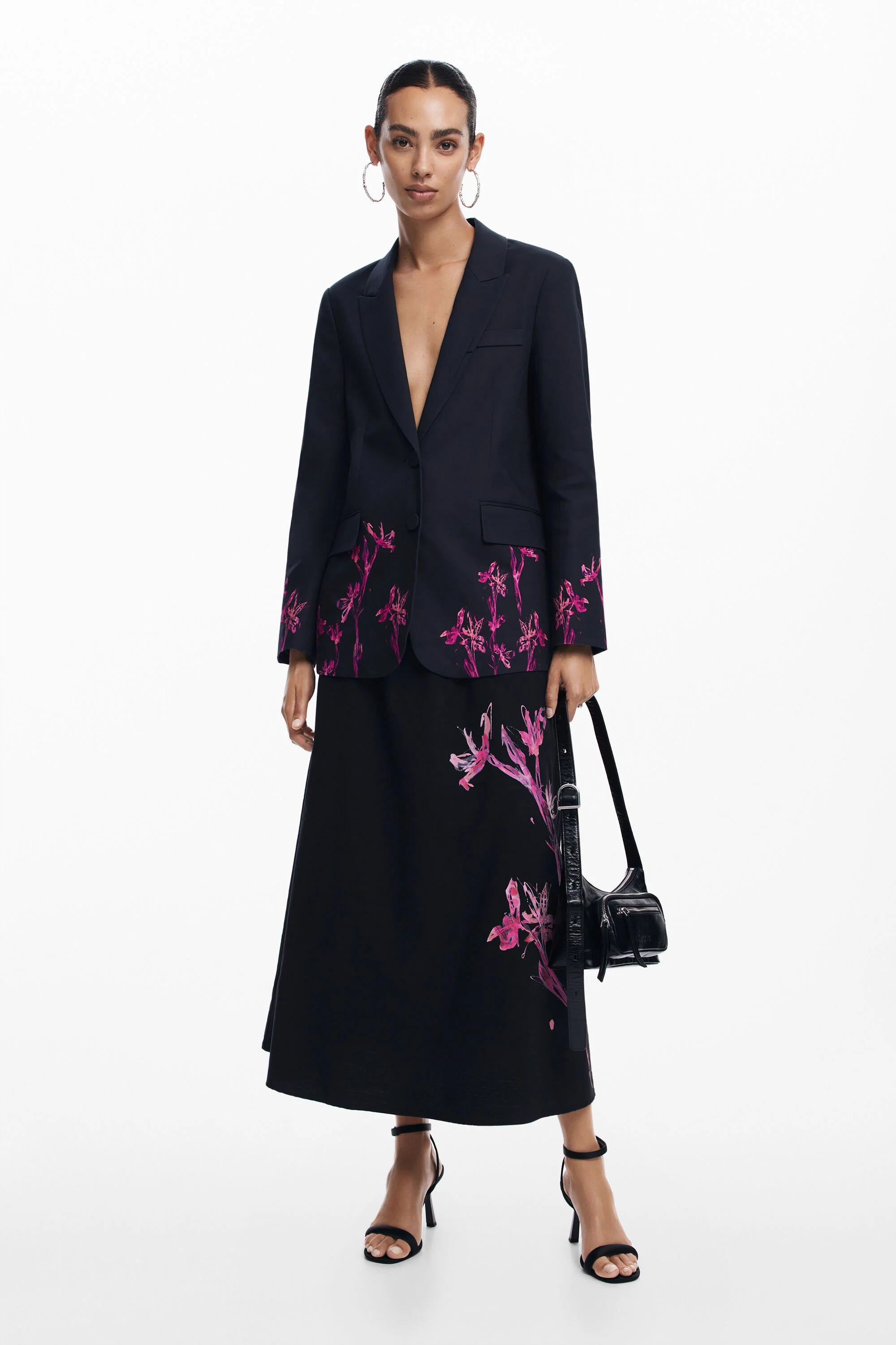Saia midi Orquídea