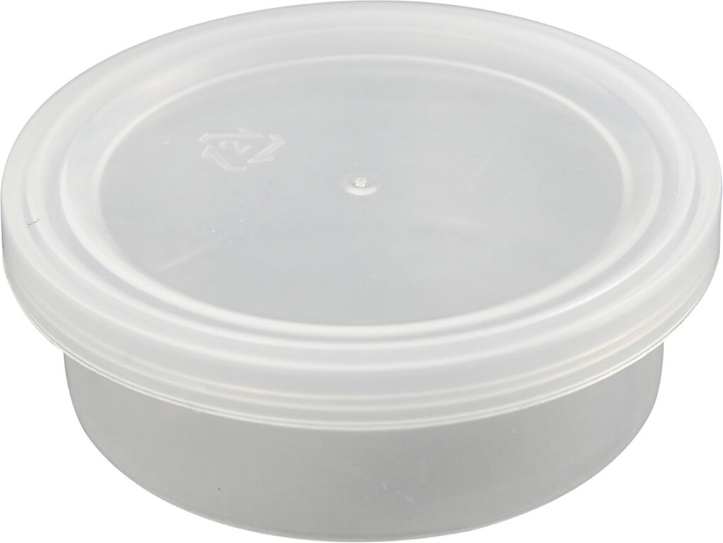 Plastbøtte Med Låg - H 24 MM - Ø 68 MM - 45 ML - 20 Stk