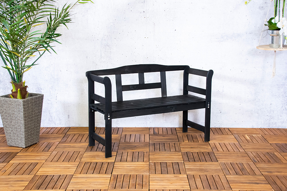Sens-Line - Friesen bench 113cm - 2-zits - Zwart