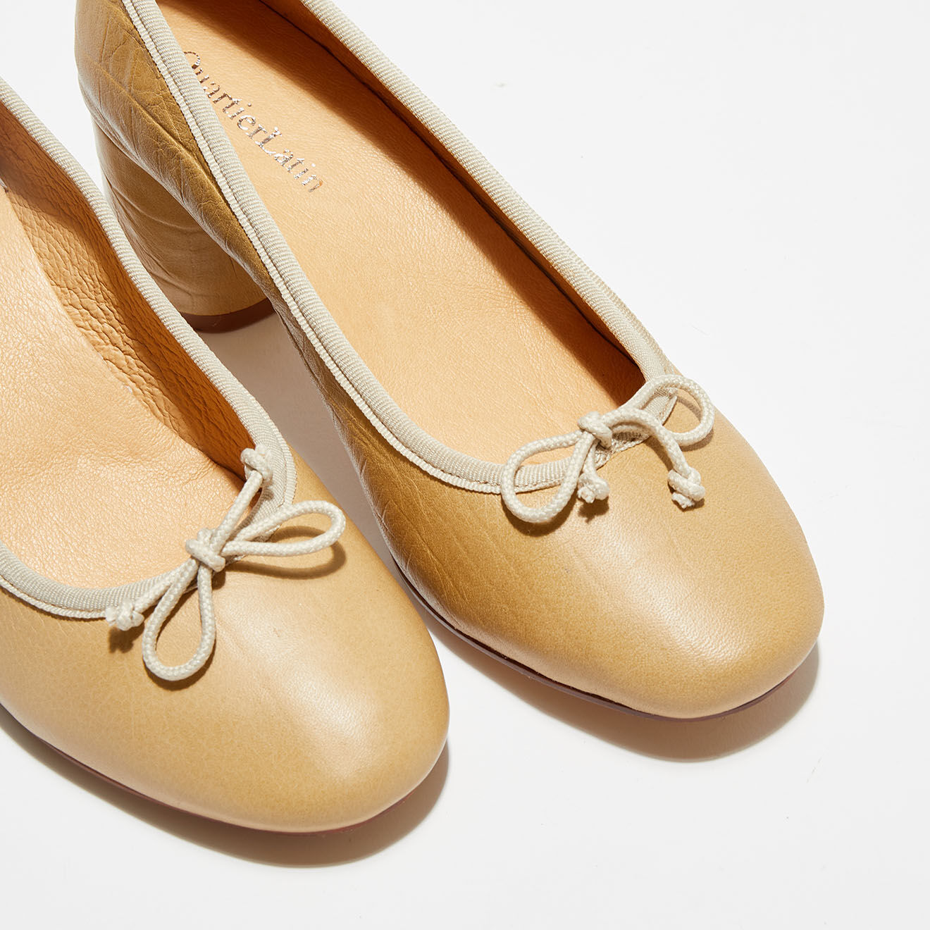 Quartier Latin Ballerines en Cuir Charlie jaunes - Talon 6 cm