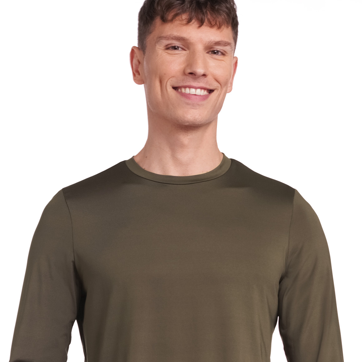 VanVaan Herren Sport-Langarmshirt im Basic-Look oliv