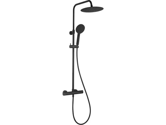 Kissy colonne de douche noire avec thermostatique - Essebagno
