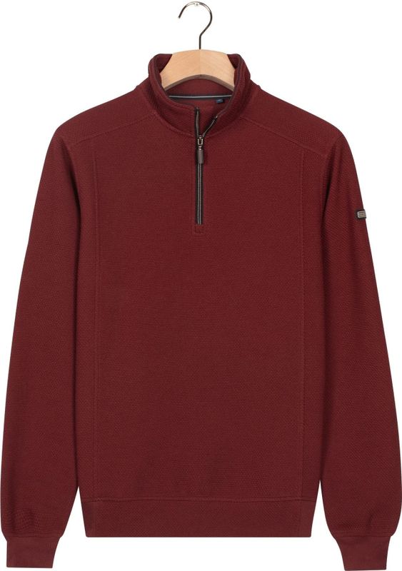 Baileys Half-Zip Sweater rood, Effen