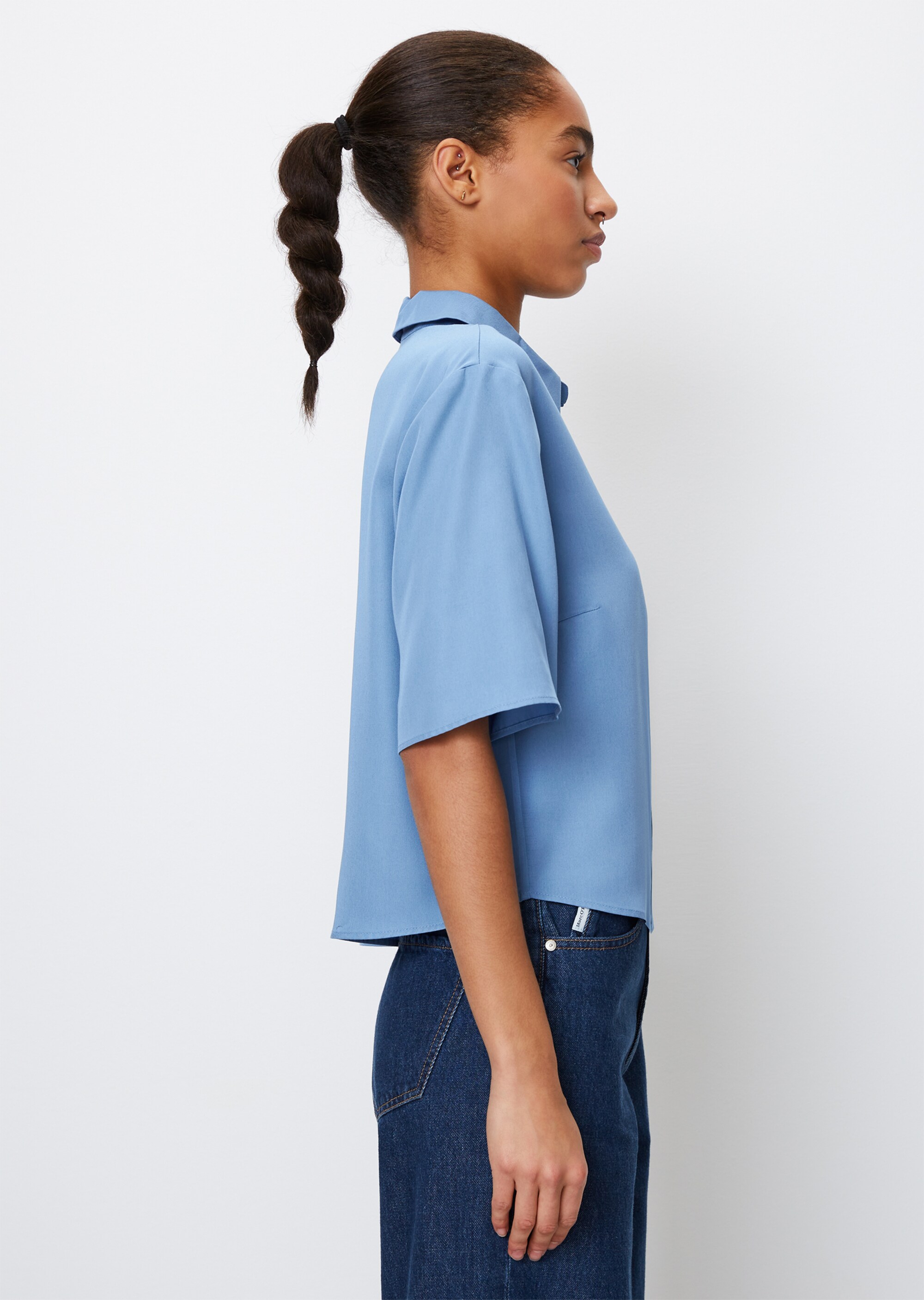 Crop-Bluse relaxed aus Tencel™ Lyocell