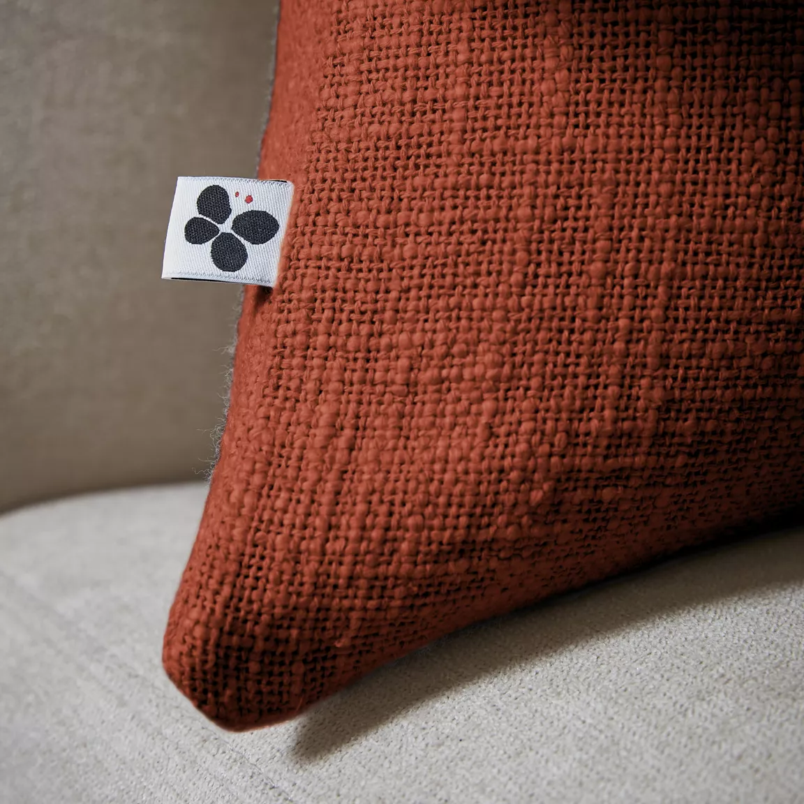 Coussin carré coton (45 x 45 cm) Sixtine Terracotta