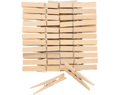 Houten wasknijpers, 72 mm, 24 stuks