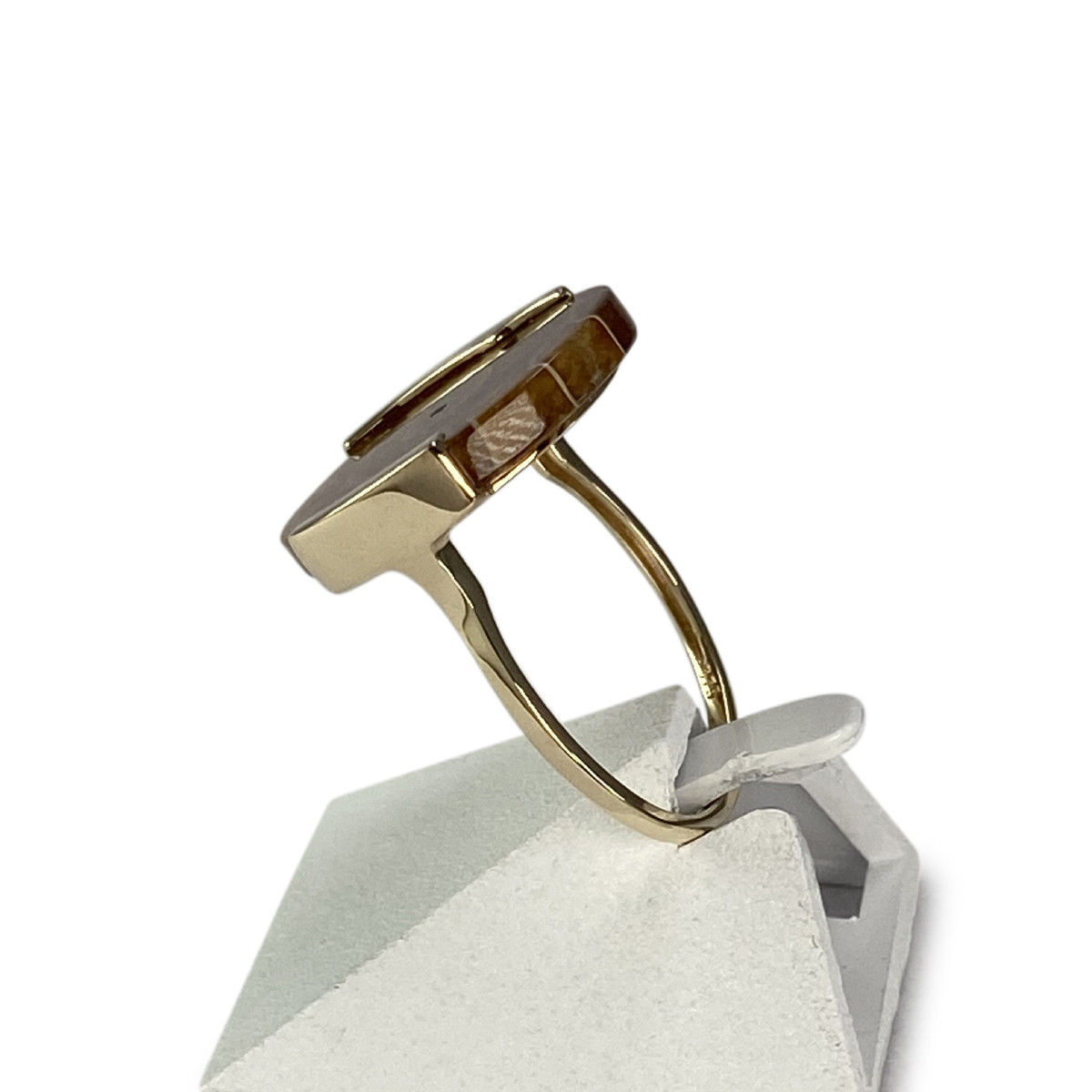 Bague d'occasion or 375 jaune fossile
