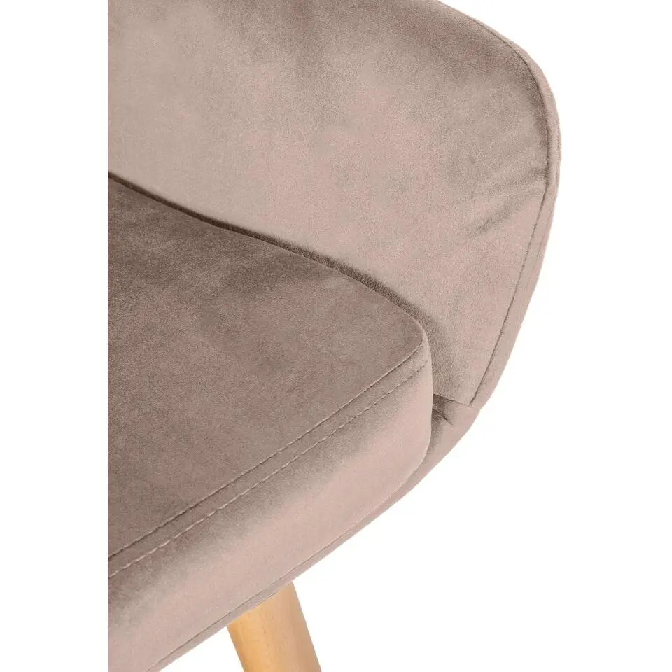 CLP Set van 2 Barkruk Grant natura Frame - Fluweel - licht grijs