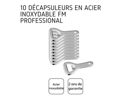 FMPROFESSIONAL - Lot de 10 décapsuleurs mini fm professional ref.21496