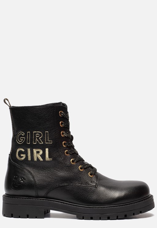 Muyters Veterboots zwart Leer 42610