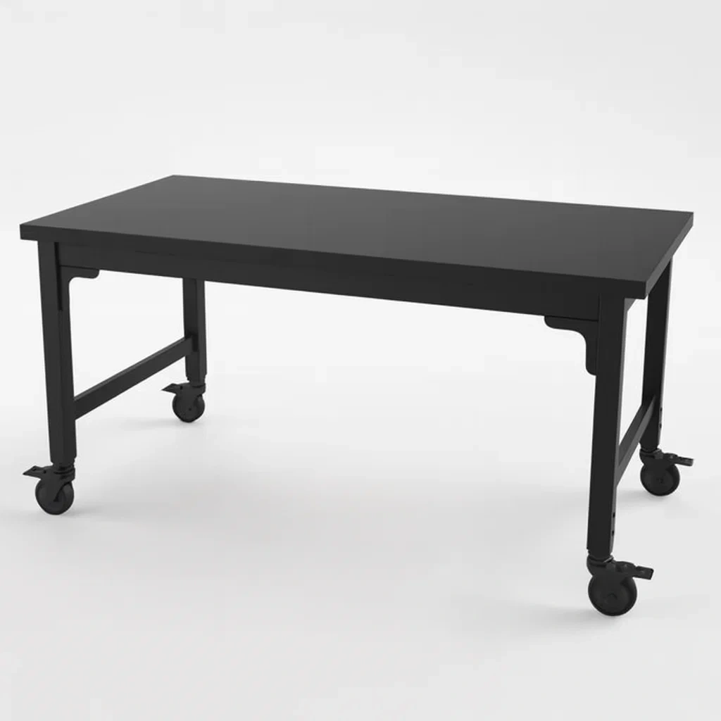 Établi en métal avec roulettes 200 cm x 80 cm x 75 cm Noir