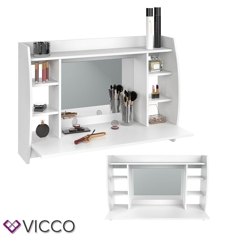 VICCO Wandschminktisch Max Frisiertisch Frisierkommode Schminktisch Weiß