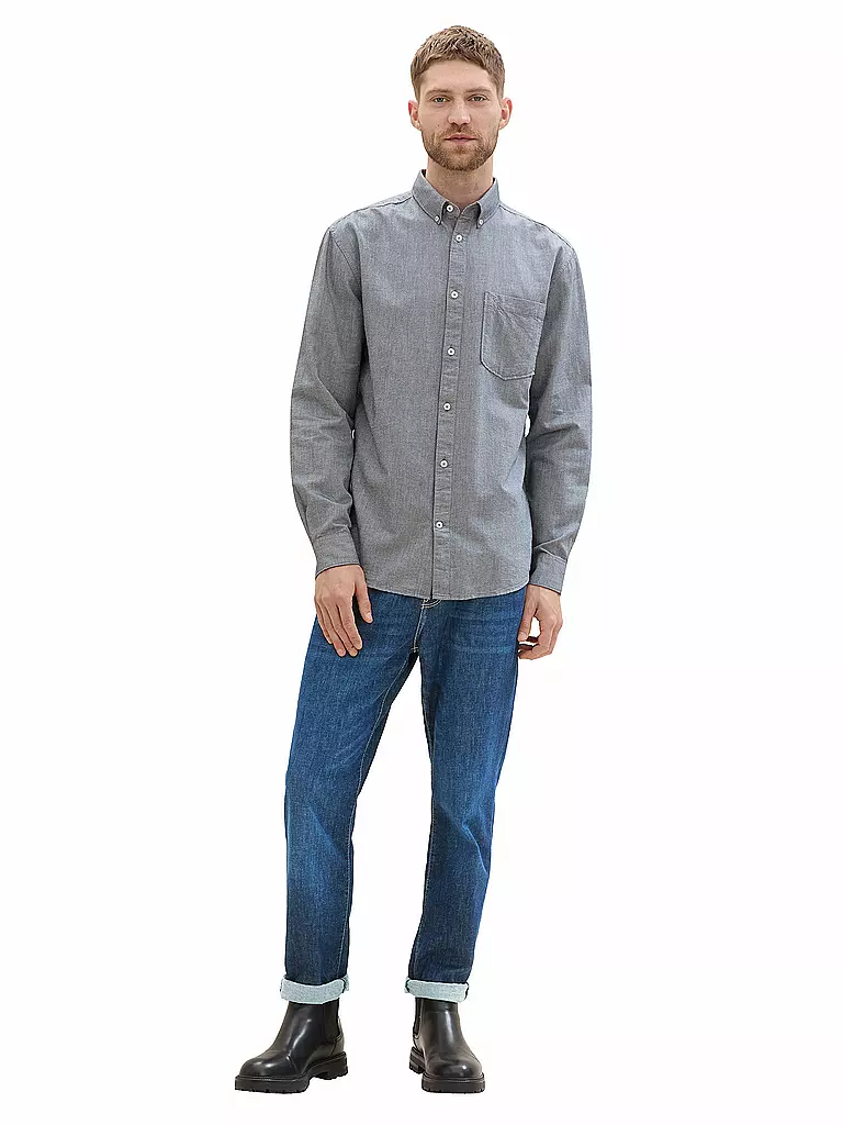 TOM TAILOR Hemd Regular Fit grau