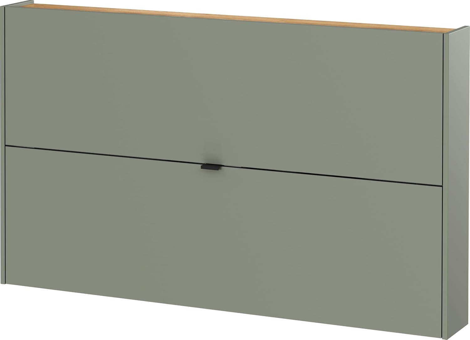 Germania Schuhschrank 1392-629 GW-Ameca, in Taupegrün/Navarra-Eiche-Nb., mit geringer Tiefe, 140 x 83 x 18 cm (BxHxT)