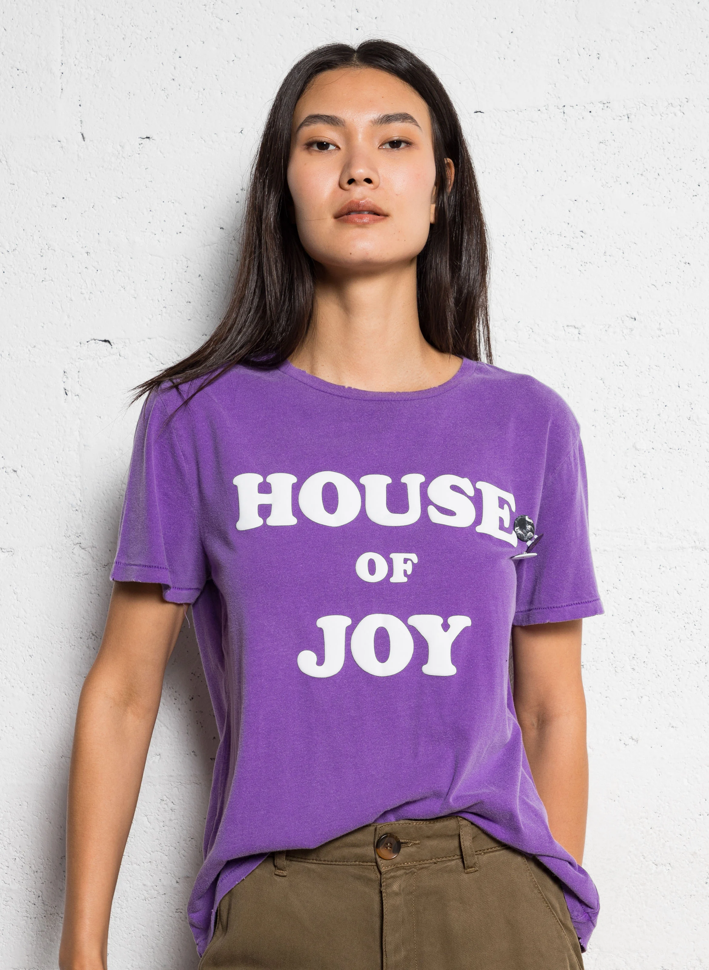 STARLIGHT HOUSE - Tee-shirt droit col rond sérigraphié en coton | Violet