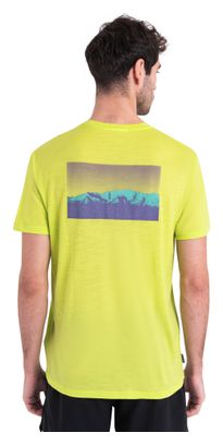T-Shirt Technique Icebreaker Merinos 150 Tech Lite III Natural Run Club 2.0 Jaune