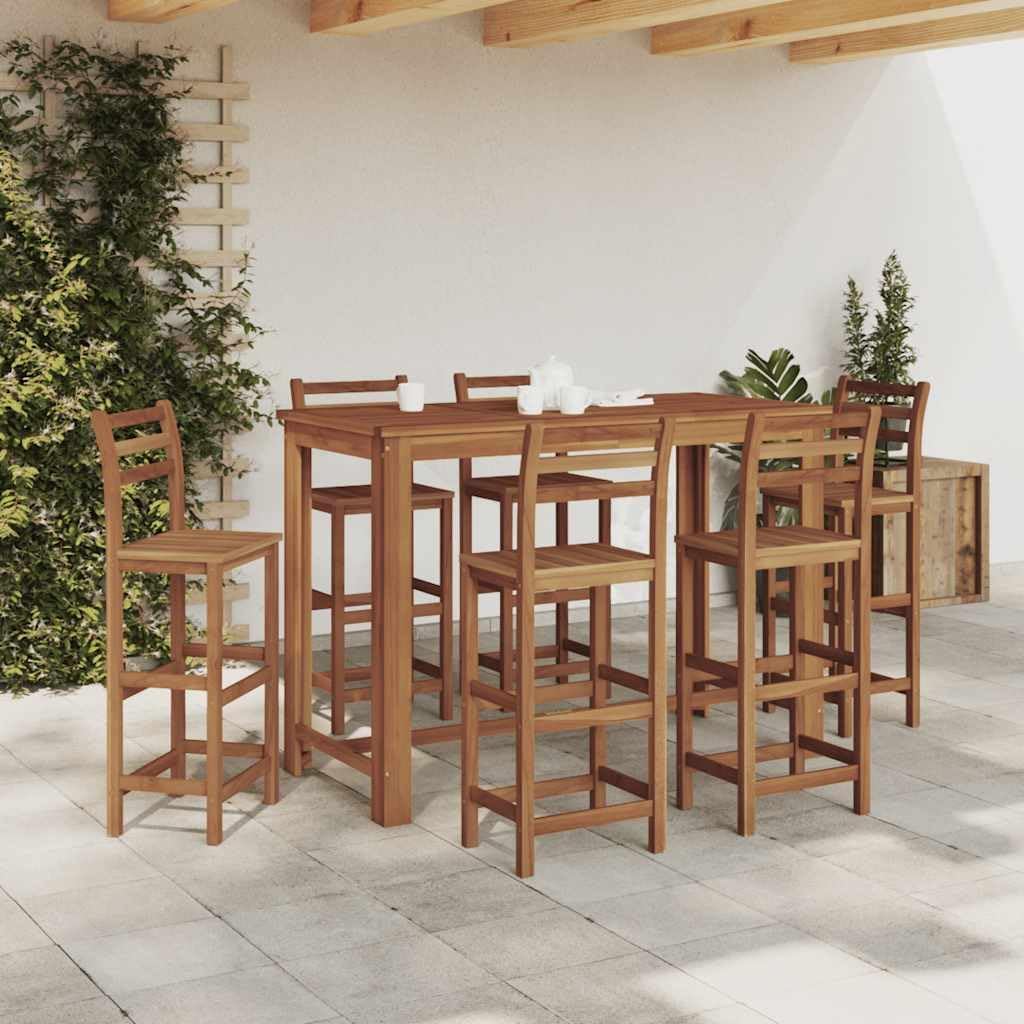Bartisch Massivholz Akazie 150x70x105 cm Bartisch, Bistrotisch Bartheke für Hausbar, Wohnzimmer und Esszimme CA4429944