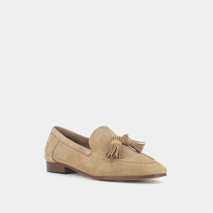 Mocassins à glands  en velours camel