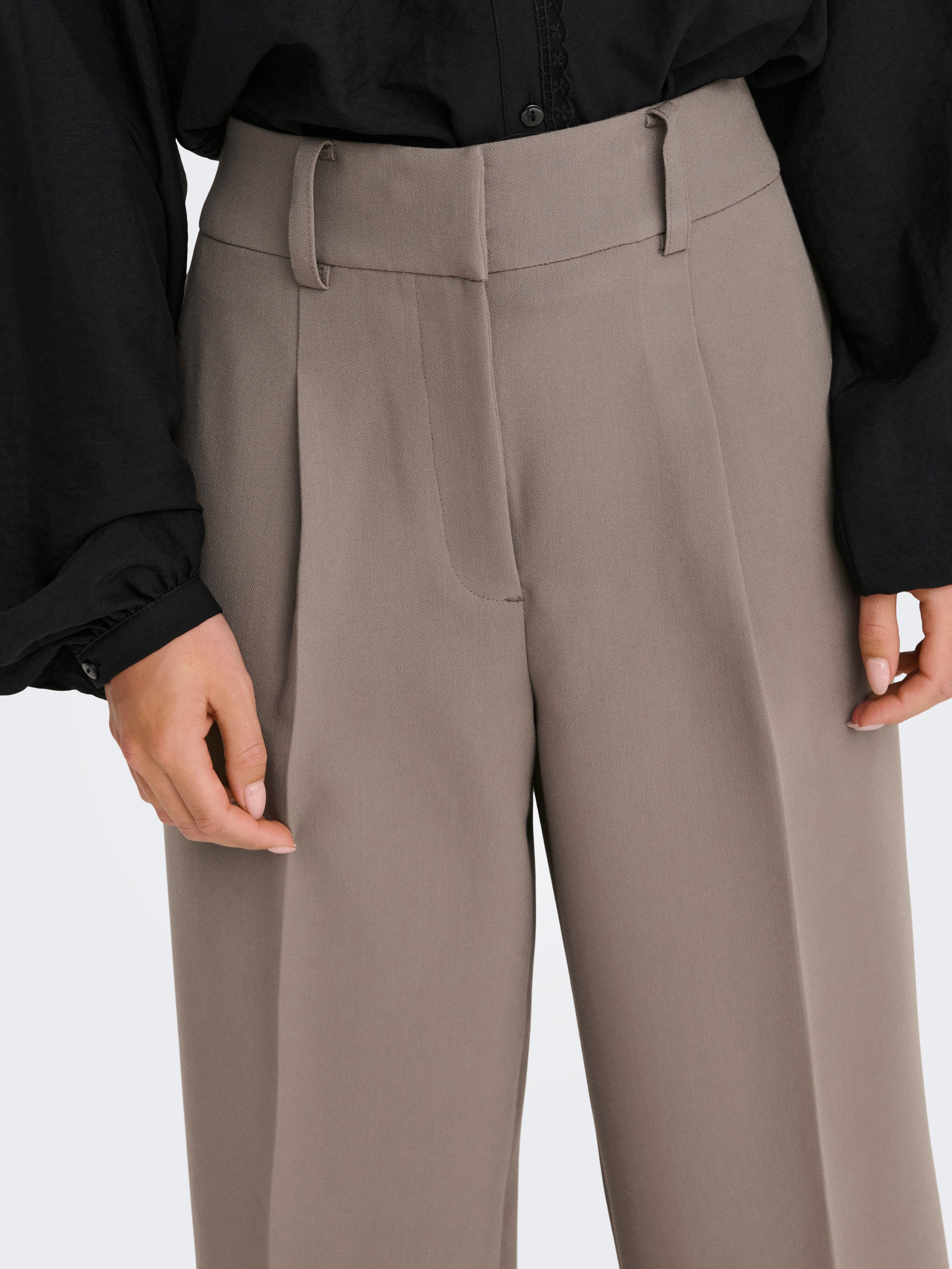 JDYCILLE Hohe Taille Gerade geschnitten Hose Driftwood