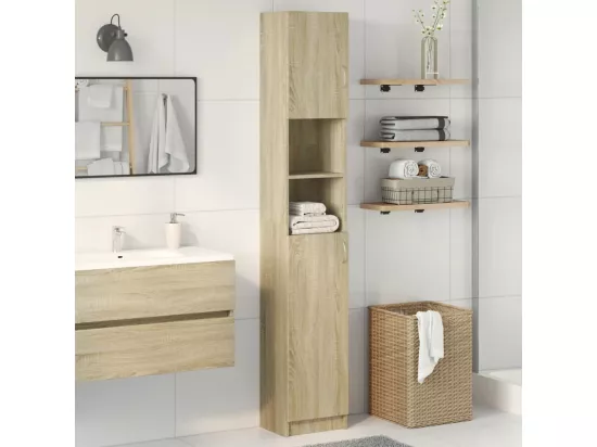 Armoire de salle de bain Chêne sonoma 32x25,5x190 cm Aggloméré