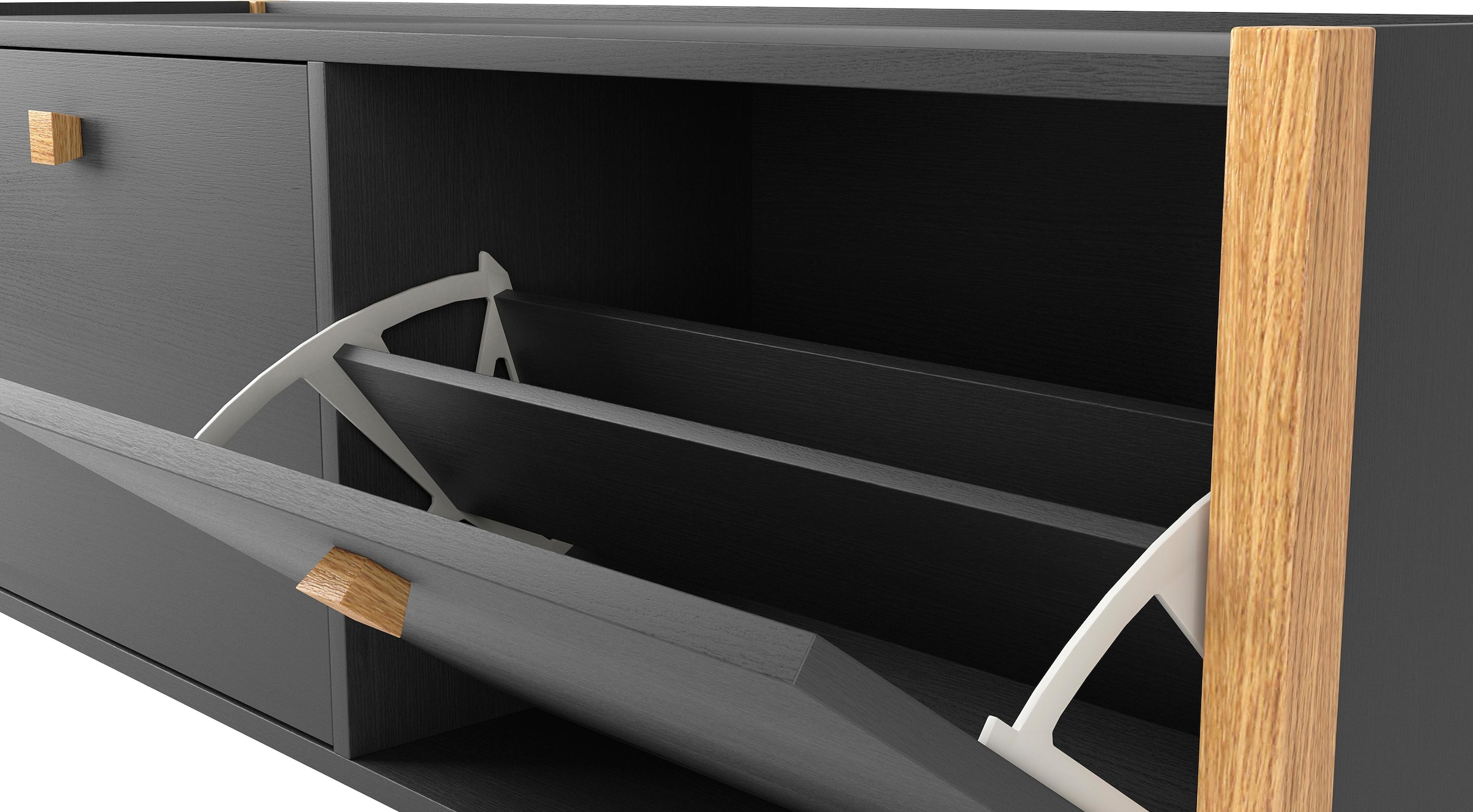 Woodman Schuhbank im skandinavian Design, Holzfurnier aus Eiche, FSC®-zertifiziert
