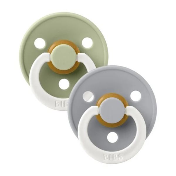 BiBs Retro Glow Fopspeen - Symmetrisch -6-18 Mnd - Sage / Cloud