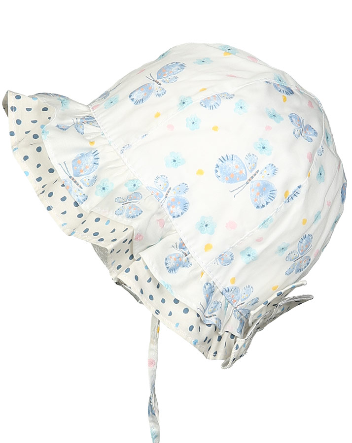 Sommerhut SCHMETTERLING mit Schleife in weiß