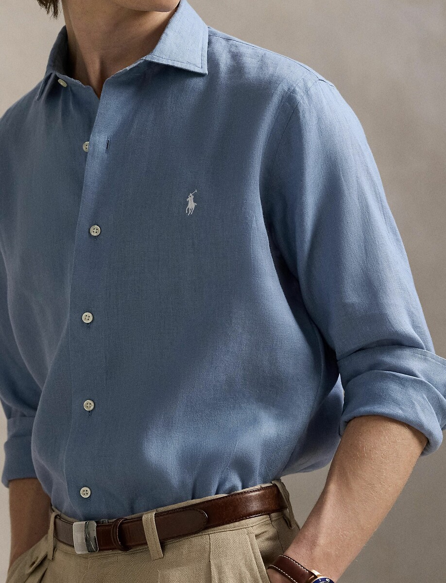 POLO RALPH LAUREN<br>Camisa de linho ajustada