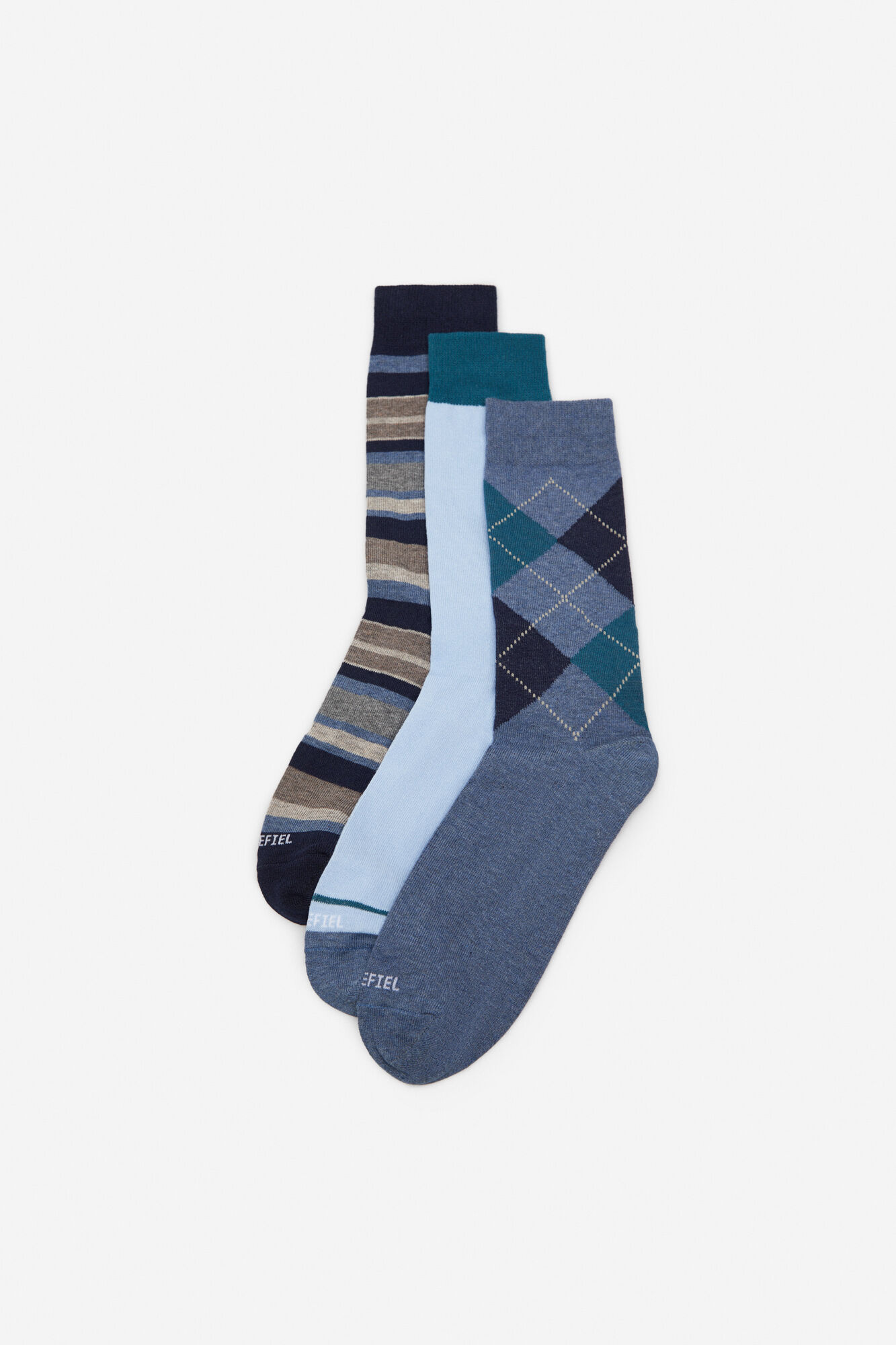 Pacote com 3 pares de meias - Azuis