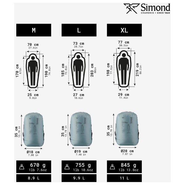Simond - SIMOND - Sprint Ultra Light 0° Down - Sac de couchage en duvet