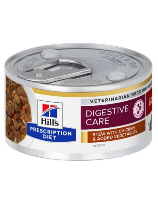 Hill's Prescription Diet I\/D Digestive Care Stoofpotje Blik - Kattenvoer - Kip Groente 82 g