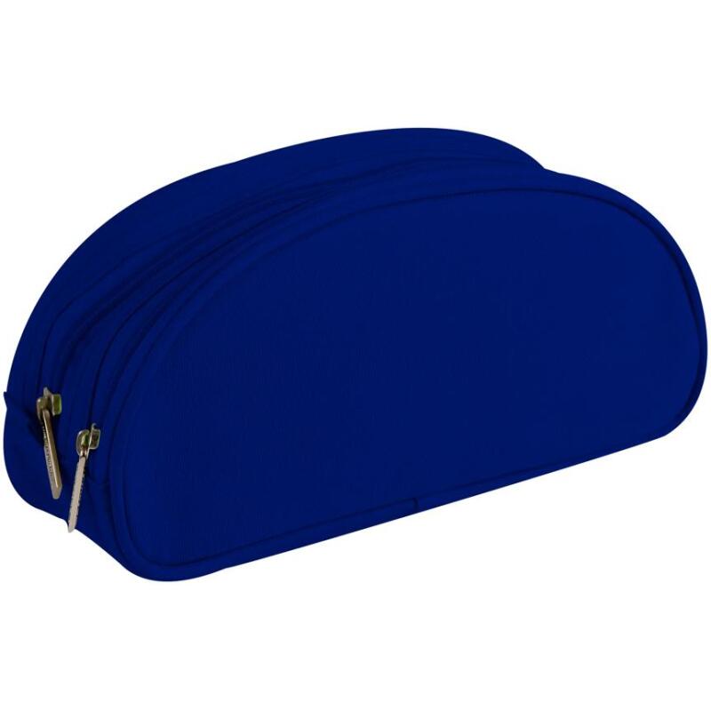 Trousse textile ovale 2 compartiments 22 x 8 x 10 cm, 4 couleurs assorties - Assortis