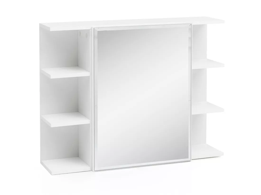 moderne Armoire murale en bois miroir 80x64,5x20cm Blanc