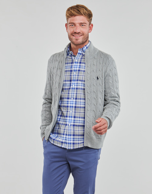 Polo Ralph Lauren - S224SC23-LSCABLEFZPP-LONG SLEEVE-FULL ZIP Gris / Claro