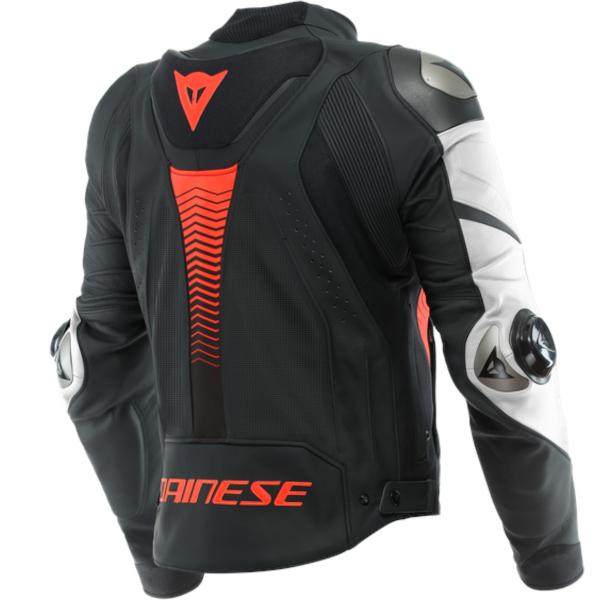 Dainese - Blouson Super Speed 4 Perforé Noir Mat / Blanc / Rouge fluo