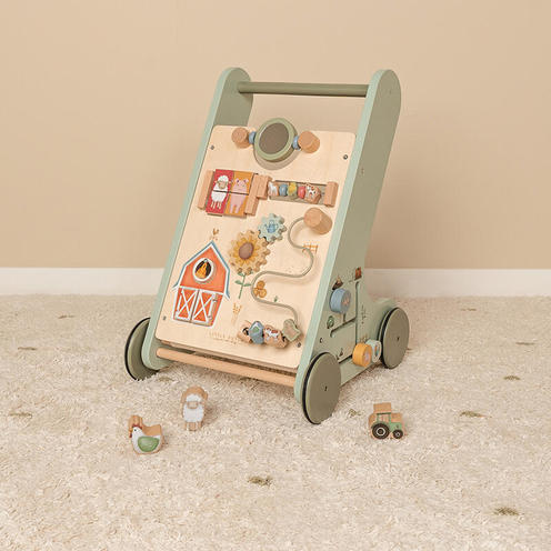 Chariot de marche avec activités en bois FSC - Little Farm - LITTLE DUTCH