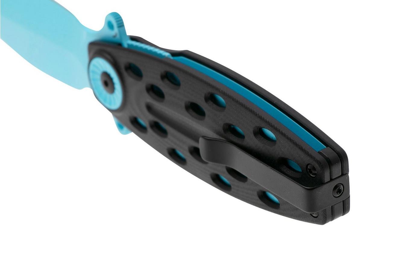 QSP Knife Beetle 162-E, Blue 14C28N, Black G10, zakmes