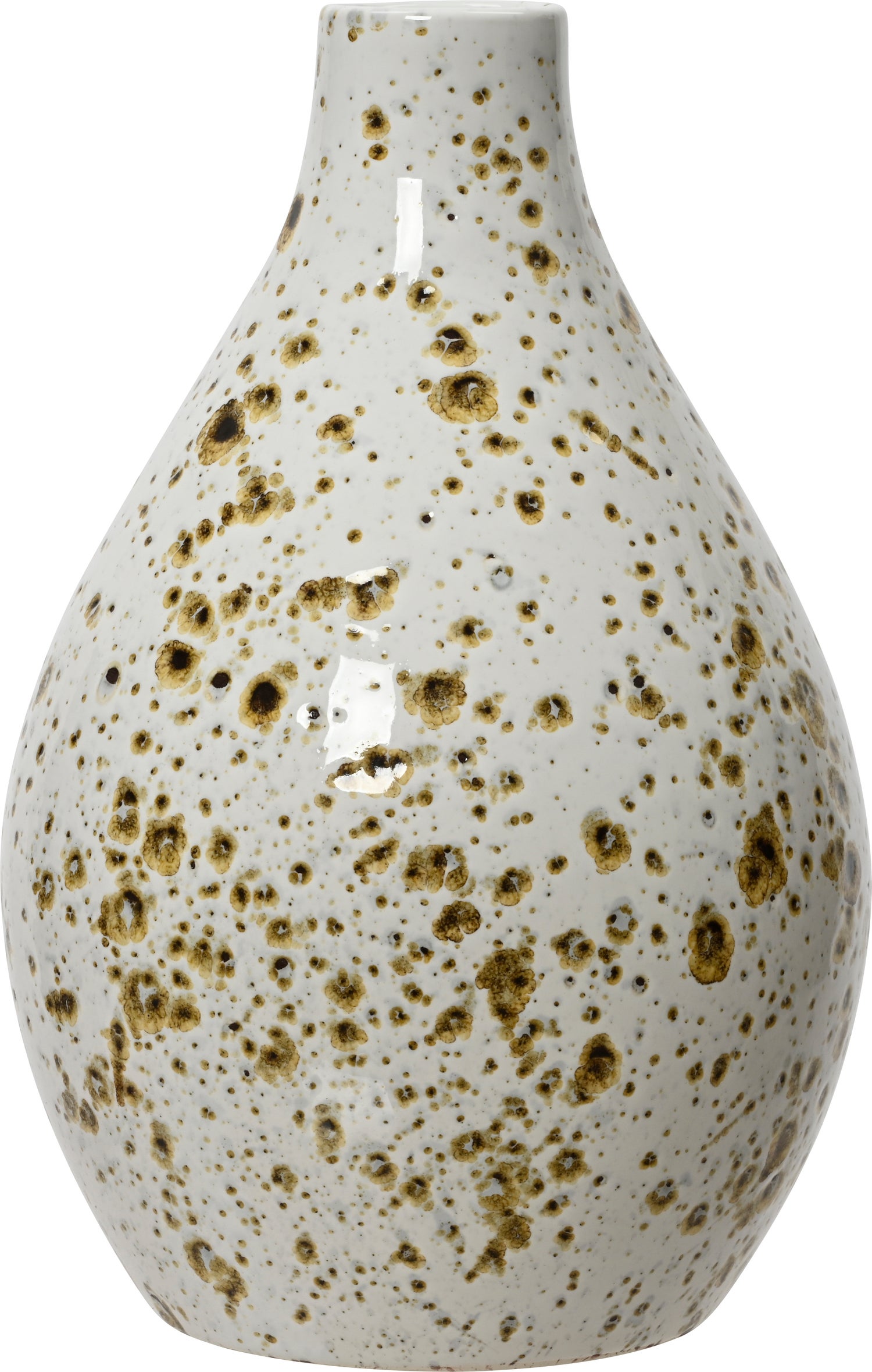 Decoris vaas wit / bruin D 15 H 22,5 cm