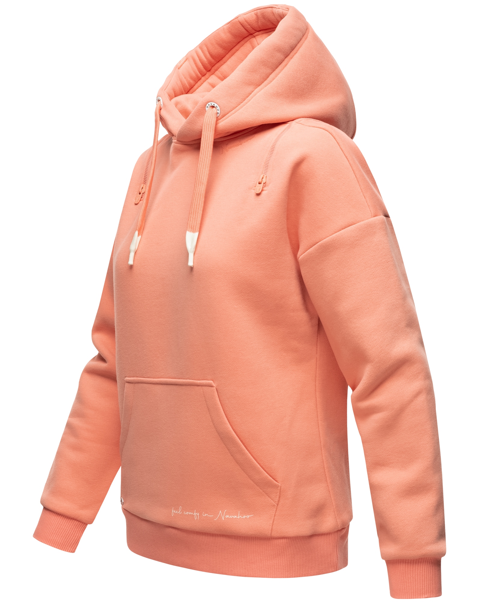 NAVAHOO Damen Kuscheliger Kapuzensweatshirt Hoodie mit breiten Tunnelzugkordeln Zuckerbärchen